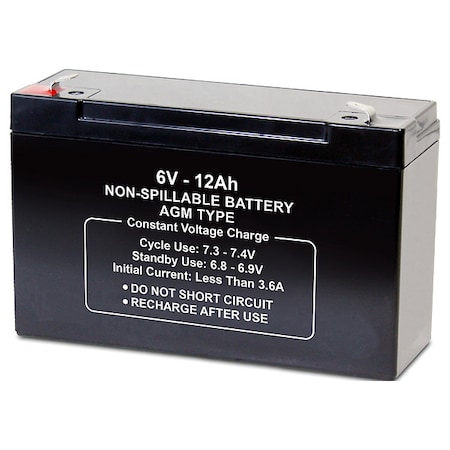 Battery, Sealed Lead Acid, 6V, 12Ah, Faston MPN:2UKK6