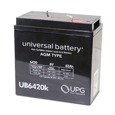 Sealed Lead Acid Battery, 6VDC, 6.43