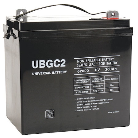 Sealed Lead Acid Battery, 6VDC, 9.72