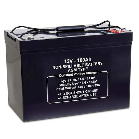 Sealed Lead Acid Battery, 12VDC, 100Ah MPN:47025
