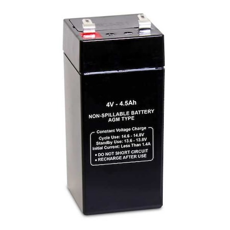 Sealed Lead Acid Battery, 4VDC, 4.5Ah MPN:47026