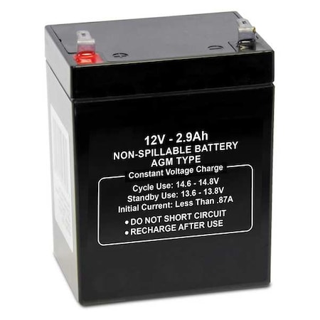 Sealed Lead Acid Battery, 12V, 2.9Ah, AGM MPN:47036