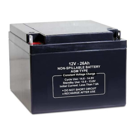 Sealed Lead Acid Battery, 12V, 26Ah, AGM MPN:47041