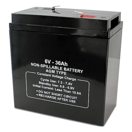 Sealed Lead Acid Battery, 6V, 36Ah, AGM MPN:47043