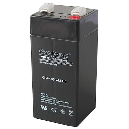 Battery, Sealed Lead Acid, 4V, 4.5Ah, Faston MPN:5EFE7