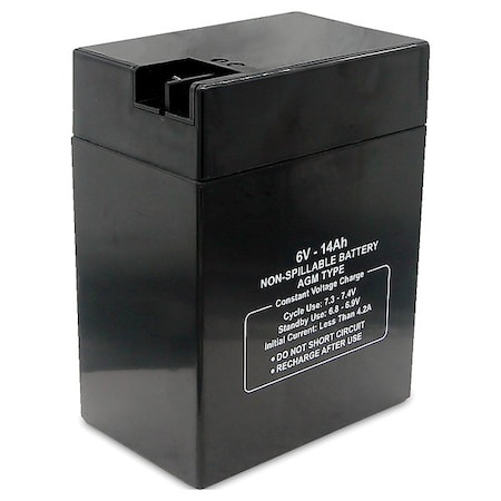 Battery, Sealed Lead Acid, 6V, 14Ah, Faston MPN:5EFF7