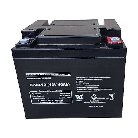 Battery, Sealed Lead Acid, 12V, 40Ah, Bolt MPN:5EFG2