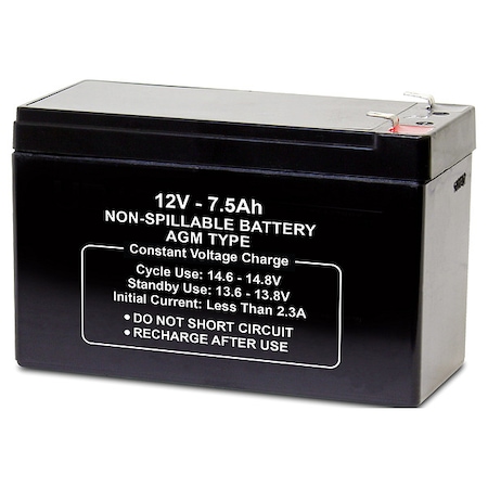 Battery, Sealed Lead Acid, 7.5Ah, Faston MPN:5EFG8