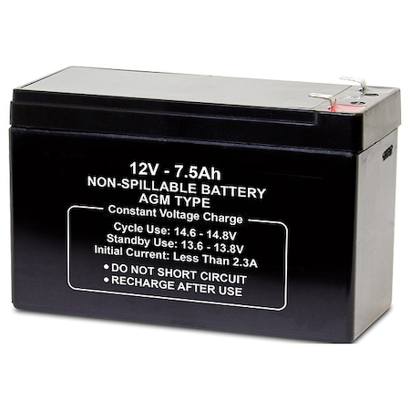 Battery, 12VDC, 7.5Ah, 0.250