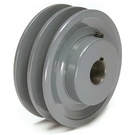 1 in Fixed Bore 2 Groove V-Belt Pulley 4.75 in OD MPN:2AK49X1