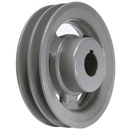1 in Fixed Bore 2 Groove V-Belt Pulley 7.25 in OD MPN:2AK741