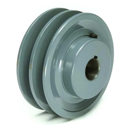 1-1/8 in Fixed Bore 2 Groove V-Belt Pulley 4.25 in OD MPN:2BK45118