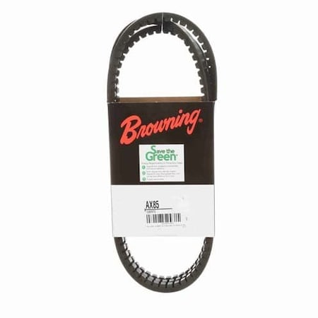AX85 Cogged, Classical V-Belt, 87.2 in Outside Length, 1/2 in Top Width, 1 Ribs MPN:42W362
