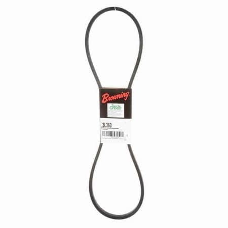 3L360 FHP V-Belt, 36 in Outside Length, 3/8 in Top Width, 1 Ribs MPN:42W371