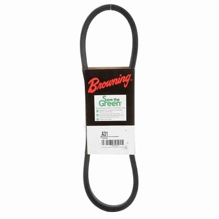 A31 Classical V-Belt, 33.2 in Outside Length, 1/2 in Top Width, 1 Ribs MPN:42W376