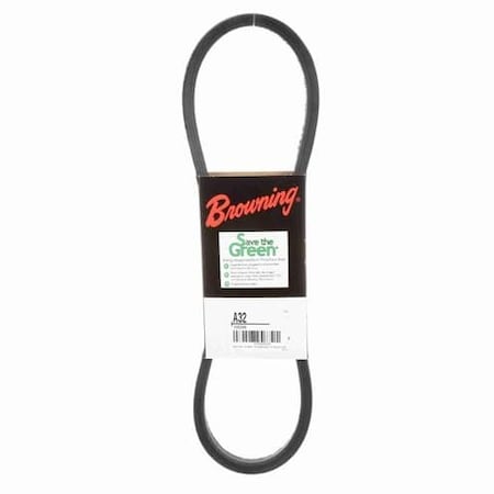 A32 Classical V-Belt, 34.2 in Outside Length, 1/2 in Top Width, 1 Ribs MPN:42W377