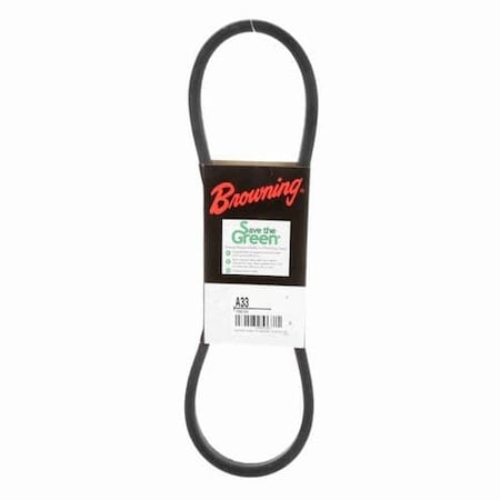 A33 Classical V-Belt, 35.2 in Outside Length, 1/2 in Top Width, 1 Ribs MPN:42W378
