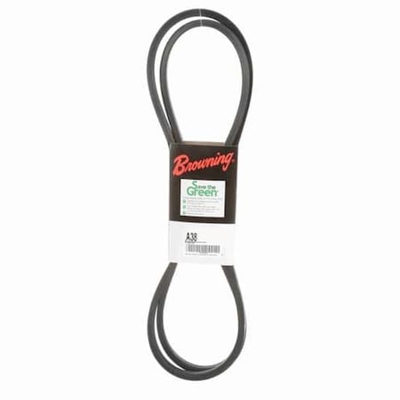 A38 Classical V-Belt, 40.2 in Outside Length, 1/2 in Top Width, 1 Ribs MPN:42W383