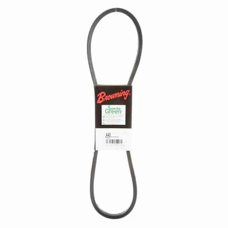 A43 Classical V-Belt, 45.2 in Outside Length, 1/2 in Top Width, 1 Ribs MPN:42W388