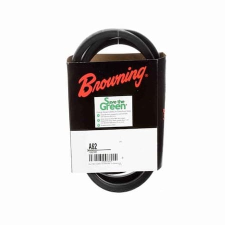 A62 Classical V-Belt, 64.2 in Outside Length, 1/2 in Top Width, 1 Ribs MPN:42W403