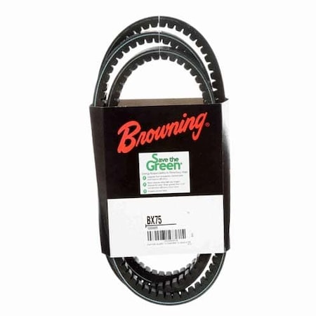 BX75 Cogged, Classical V-Belt, 78 in Outside Length, 21/32 in Top Width, 1 Ribs MPN:42W432