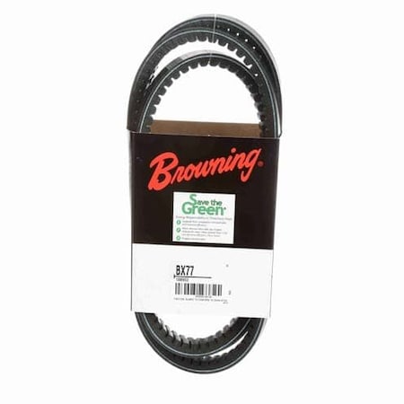 BX77 Cogged, Classical V-Belt, 80 in Outside Length, 21/32 in Top Width, 1 Ribs MPN:42W433