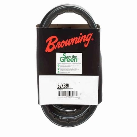 5VX1230 Cogged, Wedge V-Belt, 123 in Outside Length, 5/8 in Top Width, 1 Ribs MPN:42W438