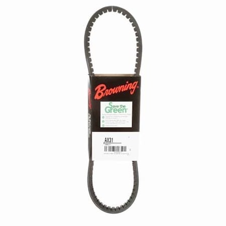 AX31 Cogged, Classical V-Belt, 33.2 in Outside Length, 1/2 in Top Width, 1 Ribs MPN:46U024