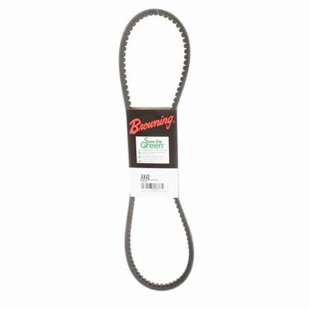 AX42 Cogged, Classical V-Belt, 44.2 in Outside Length, 1/2 in Top Width, 1 Ribs MPN:46U035