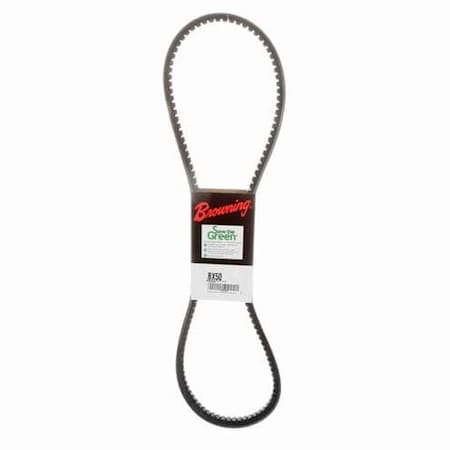 BX50 Cogged, Classical V-Belt, 53 in Outside Length, 21/32 in Top Width, 1 Ribs MPN:46U060