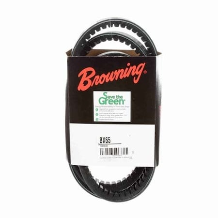 BX65 Cogged, Classical V-Belt, 68 in Outside Length, 21/32 in Top Width, 1 Ribs MPN:46U071