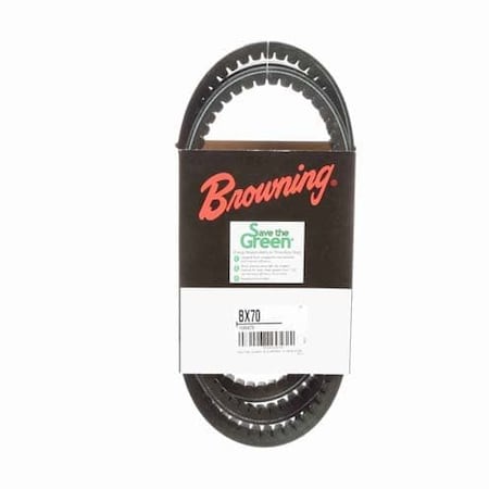 BX70 Cogged, Classical V-Belt, 73 in Outside Length, 21/32 in Top Width, 1 Ribs MPN:46U073