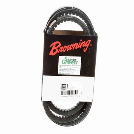 BX71 Cogged, Classical V-Belt, 74 in Outside Length, 21/32 in Top Width, 1 Ribs MPN:46U074