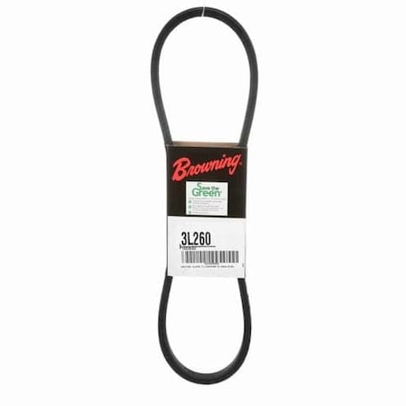 3L260 FHP V-Belt, 26 in Outside Length, 3/8 in Top Width MPN:51ET68