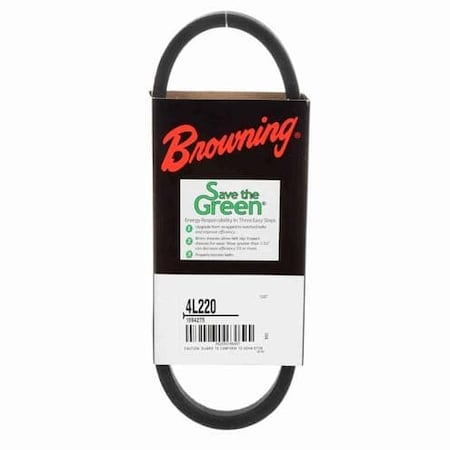 4L220 FHP V-Belt, 22 in Outside Length, 1/2 in Top Width, 5/16 in Thickness MPN:51ET75
