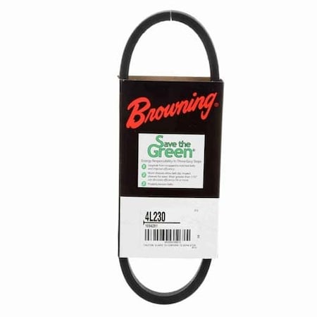 4L230 FHP V-Belt, 23 in Outside Length, 1/2 in Top Width, 5/16 in Thickness MPN:51ET76