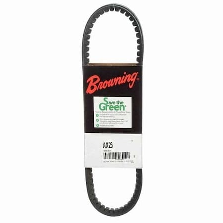 AX26 Cogged, Classical V-Belt, 28 in Outside Length, 1/2 in Top Width MPN:51EU13