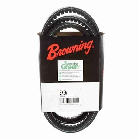 BX66 Cogged, Classical V-Belt, 69 in Outside Length, 21/32 in Top Width MPN:51EU43