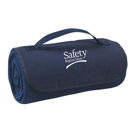 Blanket, Safety Begins Here, Navy Blue MPN:9X691
