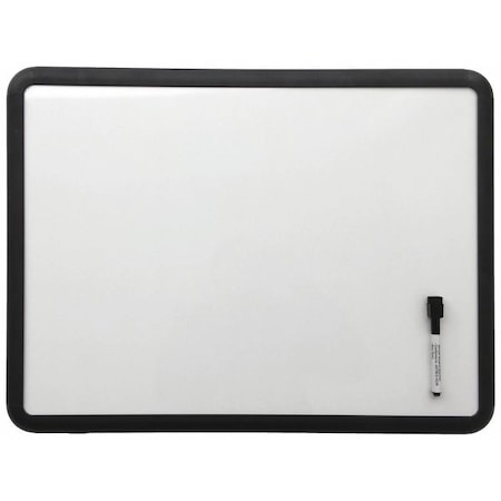 Dry Erase Board, Steel, 18 in, 24 in, Aluminum Frame, White, Gloss MPN:492P17