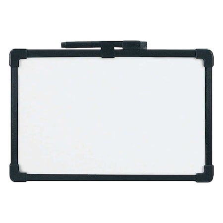 Dry Erase Board, Melamine, 7 1/2 in, 11 in, Vinyl Frame, White, Gloss MPN:8E644
