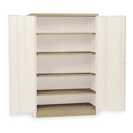 Shelf, Top and Bottom, Steel, Tan, 48 in W, 24 in D, Powder Coated MPN:1UFB4