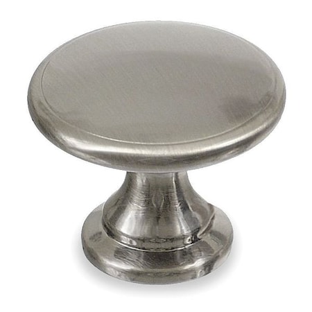 Cabinet Knob, Zinc Die-Cast, Satin Nickel, Proj. 1-1/8