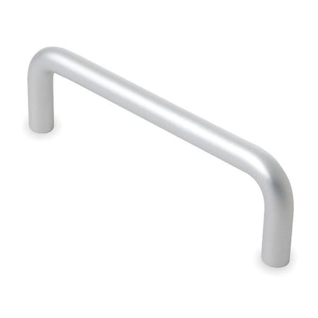 Wire Pull, Round, Silver, L 3 3/4 In, Matte, Threaded Holes MPN:1XNY4
