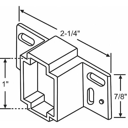 Drawer Bracket, 1/4 in H, 2 1/4 in L MPN:45-16