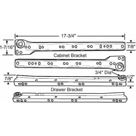 Drawer Slide, Friction, 28 in Ext L MPN:45-581-18