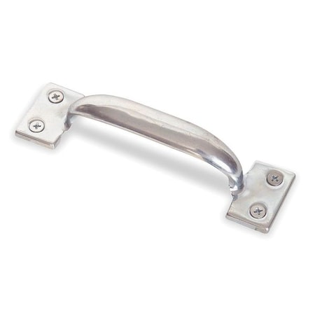 Door Pull, 5 X 1 1/4 In, Polished Zinc, Unthr. Through Holes MPN:4PE15
