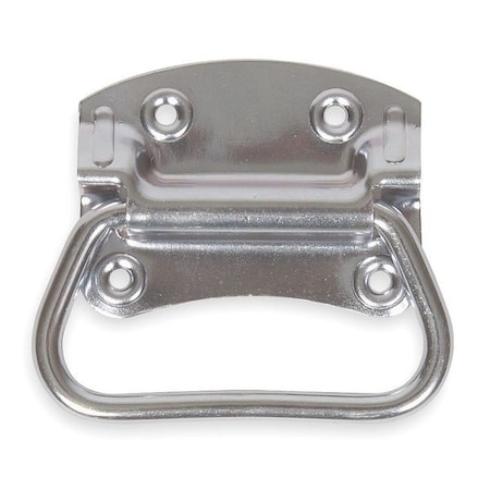 Handle, Chest, 4 1/16 In, Polished Zinc, Unthr. Through Holes MPN:4PE28
