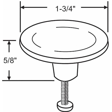 Cabinet Knob, Round Shape, Zinc, Diameter: 1 3/4 in MPN:8-301SNK