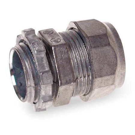 Compression Connector, Rain Tight Connector, 1 1/4 in, Zinc, Plain MPN:3LT32